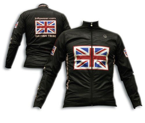 leichte regen- und windabweisende Rad-Jacke (British_schwarz)