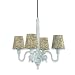 Search : Royce Lighting RLCH02-49 Outdoor Four-Light Chandelier Winter White with Beige/Green Weather Resistant Shades