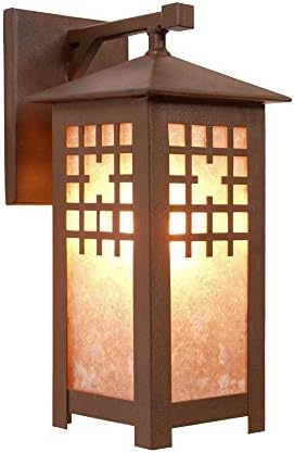 Steel Partners Lighting 2176-Wet-B SAN MARCOS Wet Location Wet Sconce with Amber Mica Lens, Black Finish