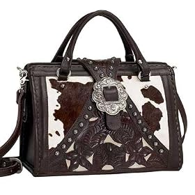 Large Prairie Rose Cowhide Doctor Bag American West Purse