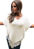 Handmade Organic Cotton Poncho - Natural Oats (Hand-crocheted Border, Medium/large Size)