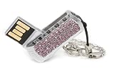Axxen 4 GB USB Flash Drive with Swarovski Crystals, Light Rose