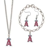 LOS ANGELES ANGELS OFFICIAL LOGO SILVER JEWELRY GIFT SET