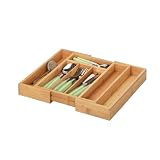 Zeller 25322 Besteckkasten, ausziehbar, Bamboo / 28.5-40 x 33.5 x 5