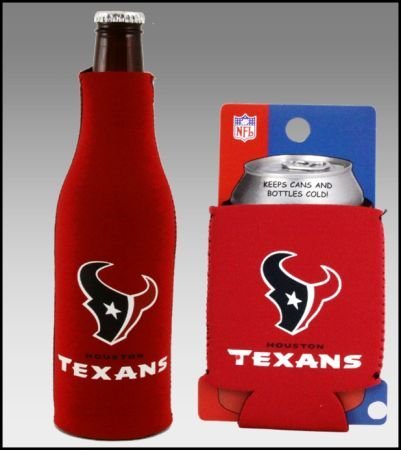 SET OF 2 HOUSTON TEXANS CAN & BOTTLE KOOZIE COOLER