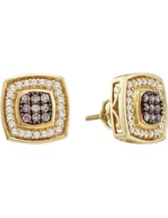 0.50CTW COGNAC DIAMOND LADIES FASHION EARRINGS