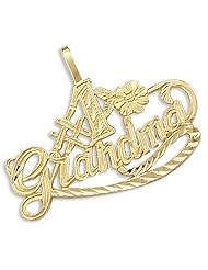 14k Yellow Gold #1 Grandma Mother Love Charm Pendant
