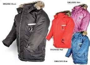KETCH warme, funktionelle Ski-Jacke, Parka, Kaputze m. Fellrand, pink-karo, 146