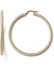 14k rhodium plated yellow gold Leslies with Hinged Hoop Earrings