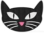 Retro Black Cat Throw Rug Bath Mat