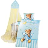 Herding 251732306 Babybettausstattung 3er Set Carola / 40x60 + 100x135 cm, Linon