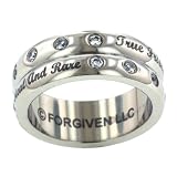 True Friends are like diamonds- they are real and rare with Crystal Stones Stainless Steel Ring