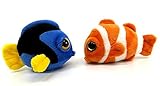 Brigamo FD9279 - 2 Stück Plüschtier Fische, Clownfisch & Doktorfisch, Fisch Kuscheltiere im Sparpaket thumbnail