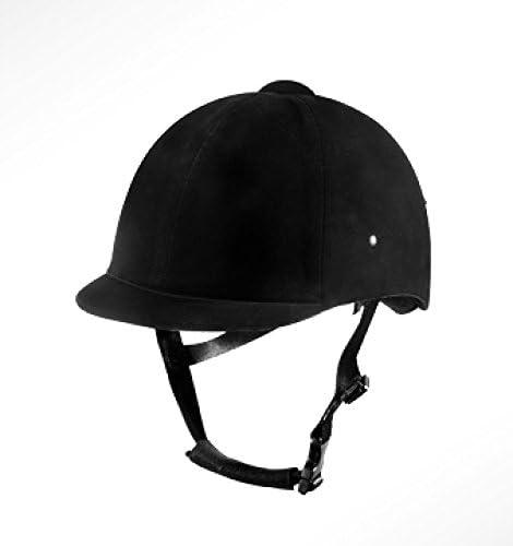 Traditional Equestrian Cap + Adjustable Strap - Black Velvet - (Medium)
