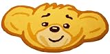 Build a Bear Workshop Bear Head Shaped Rug with Loop Construction and Tan and Brown Finish