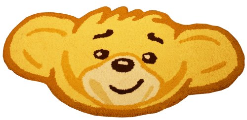 Build a Bear Workshop Bear Head Shaped Rug with Loop Construction and Tan and Brown Finish