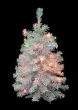 2' Shimmering White Iridescent Pre-Lit Artificial Christmas Tree - Multi Lights