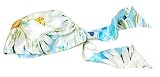 L. Erickson USA It's A Wrap 100% Silk Print - Summer Daisy Aqua