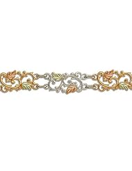 Landstroms Sterling Silver Bracelet and Black Hills Gold Leaves - BR3007SS
