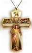 Divine Mercy Necklace with Cord, 2 x 1.5" - MADE IN ITALY