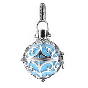 Engelsrufer Damen-Anhänger 925 Sterling Silber rhodiniert M Handarbeit Durchmesser 20 mm türkis ER-06-M