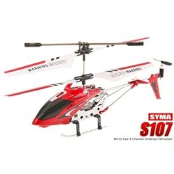 New Syma 3 Channel S107 Mini Indoor Co-Axial Metal Body Frame & Built-in Gyroscope RC Remote Controlled Helicopter (Colors may vary)