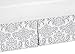 Sweet Jojo Designs Gray and White Damask Crib Bed Skirt Dust Ruffle for Elizabeth, Skylar, and Avery Collection Bedding Sets