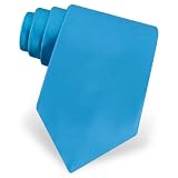 Blue Aster Extra Long Tie by Elite Solid - Blue Silk