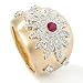 14K Gold Diamond & Ruby Wide Satin Ring