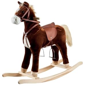 Happy Trails Montana Plush Rocking Horse With Sound And Sings Brown