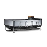 simplehuman Dish Racks, Steel Frame, with Bamboo Knife Block