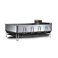 simplehuman Dish Rack, Steel Frame, with Bamboo Knife Block, Gray