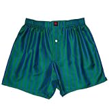 Blue Emerald 100% Madras Silk Boxers by Royal Silk - XL