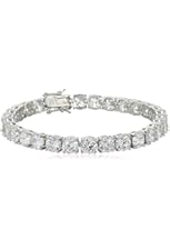Sterling Silver Round Cut 6mm Cubic Zirconia Tennis Bracelet