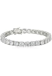 Sterling Silver Round Cut 6mm Cubic Zirconia Tennis Bracelet