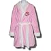 Betty Boop short Plush Bathrobe in Pink with White faux fur trim