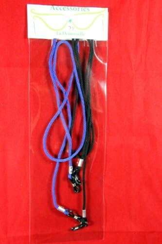 Eyeglasses Retainer Lanyard Strap Spectacle Cord, 25 inch (Pack of 2, Blue & Black)