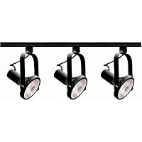 Nuvo Lighting TK317 3-Light PAR30 Short Neck Gimbal Ring Track Light Kit, Black
