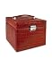 Forzieri Handmade Croco Stamped Leather Jewelry Box Red