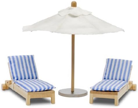 Lundby Stockholm Sunbeds and Parasol Set by Micki Leksaker Ab