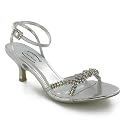 Womens Crystal Twist Mid Heel Sandals