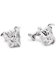 ROTENIER "Novelty" Sterling Silver Boxer and Bone Cufflinks