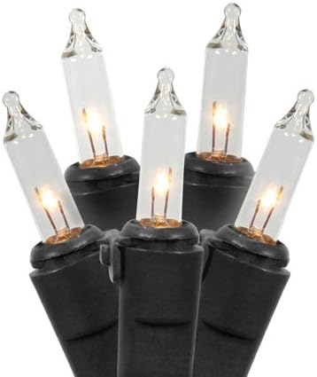 Vickerman Set of 100 Clear Mini Christmas Lights - Black Wire