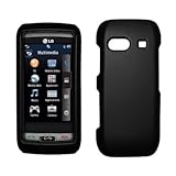 Black Rubberized Hard Cover Crystal Case for LG Vu Plus GR700