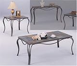 Slate Top Metal Base Coffee Table 2 Occasional SideEnd Tables Set By Coaster Furniture