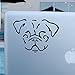 Urbandecal Pug Decal, Set of 2, Dog Sticker, for Car Window, Laptop, White