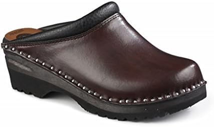 Troentorp Women's Båstad Monet Leather Clog, Black Cherry Leather, 42 EU (12 US)