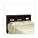 Queen Size Black Storage Bed with Bookcase Headboard