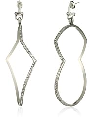 Paige Novick "Peek-A-Boo" Large Wavy Silver-Plated Hoop Earrings