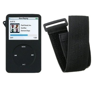 iPod Video/Classic Black Silicone Skin Case with Armband iPod Video/Classic Black Silicone Skin Case with Armband
